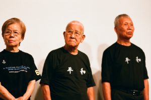 Junko Matanabe, Takashi Morita e Kunihiko Bonkohara: sobreviventes. Foto: divulgação.