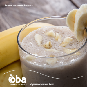 Vitamina de banana e cacau em pó